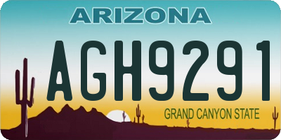 AZ license plate AGH9291