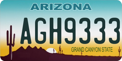 AZ license plate AGH9333
