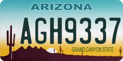 AZ license plate AGH9337