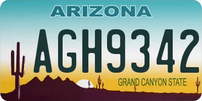 AZ license plate AGH9342