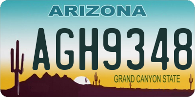 AZ license plate AGH9348