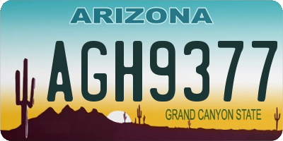 AZ license plate AGH9377