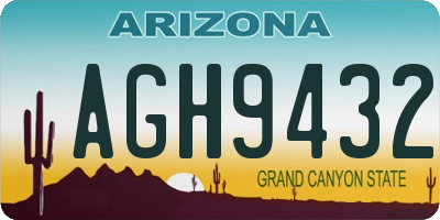 AZ license plate AGH9432