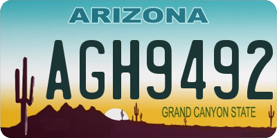 AZ license plate AGH9492