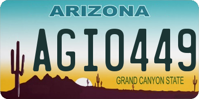AZ license plate AGI0449