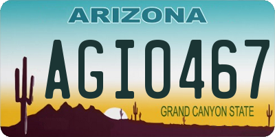 AZ license plate AGI0467