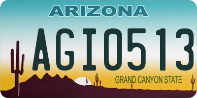 AZ license plate AGI0513