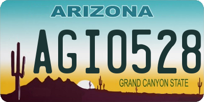 AZ license plate AGI0528