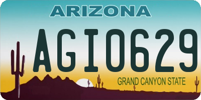 AZ license plate AGI0629