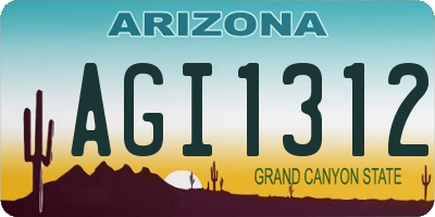 AZ license plate AGI1312