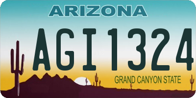 AZ license plate AGI1324