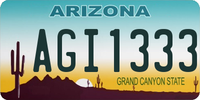 AZ license plate AGI1333