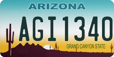 AZ license plate AGI1340