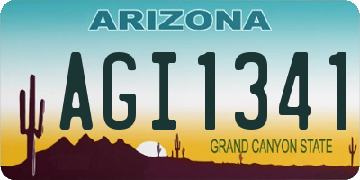 AZ license plate AGI1341