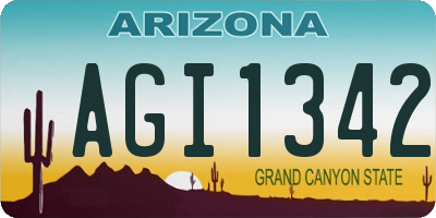 AZ license plate AGI1342