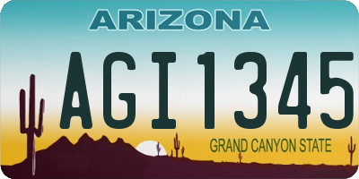 AZ license plate AGI1345