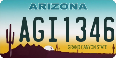 AZ license plate AGI1346