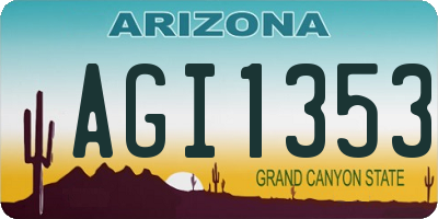 AZ license plate AGI1353