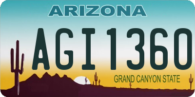 AZ license plate AGI1360