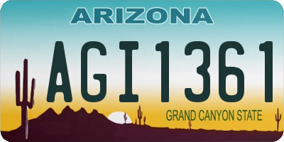 AZ license plate AGI1361