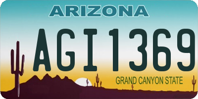 AZ license plate AGI1369