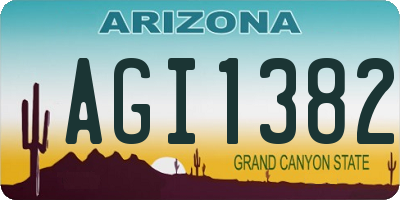 AZ license plate AGI1382