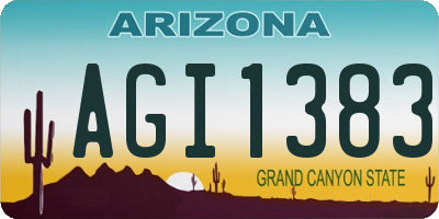 AZ license plate AGI1383