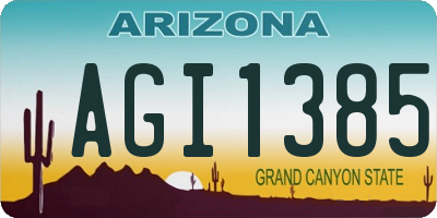 AZ license plate AGI1385