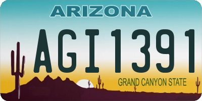 AZ license plate AGI1391