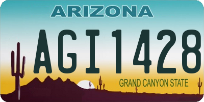 AZ license plate AGI1428