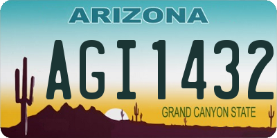 AZ license plate AGI1432