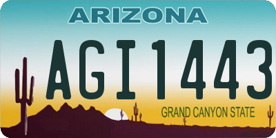 AZ license plate AGI1443