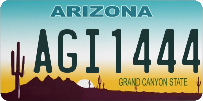 AZ license plate AGI1444