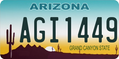 AZ license plate AGI1449