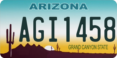 AZ license plate AGI1458