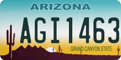 AZ license plate AGI1463