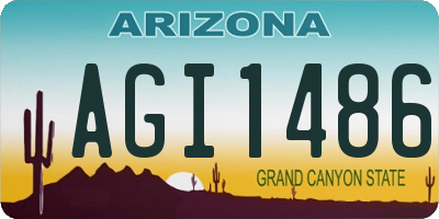 AZ license plate AGI1486