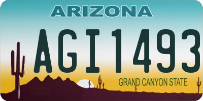 AZ license plate AGI1493