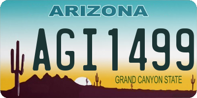 AZ license plate AGI1499