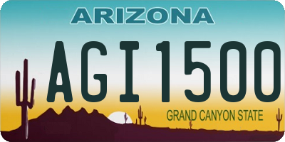 AZ license plate AGI1500