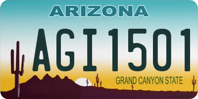 AZ license plate AGI1501