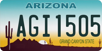 AZ license plate AGI1505