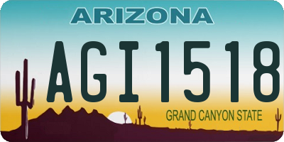 AZ license plate AGI1518
