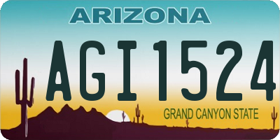 AZ license plate AGI1524
