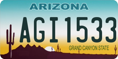 AZ license plate AGI1533