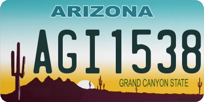 AZ license plate AGI1538