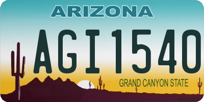 AZ license plate AGI1540