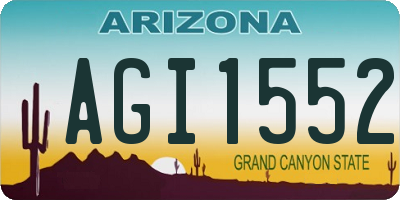 AZ license plate AGI1552