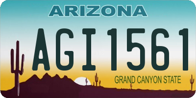 AZ license plate AGI1561