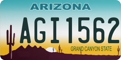 AZ license plate AGI1562